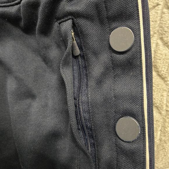 Tory Sport Track Pants size XS Navy Blue & White Snaps Athleisure Wide Leg - Picture 10 of 14
